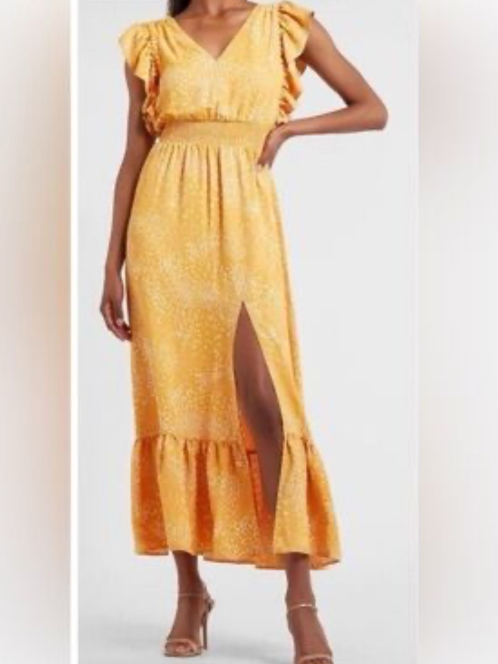 NWT express yellow maxi dress size XS